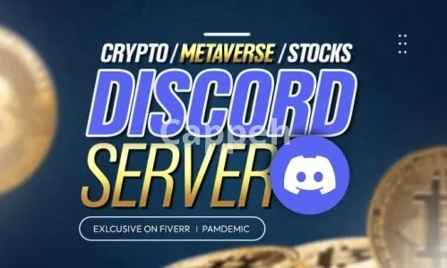 I will create a crypto, metaverse, or stocks discord server