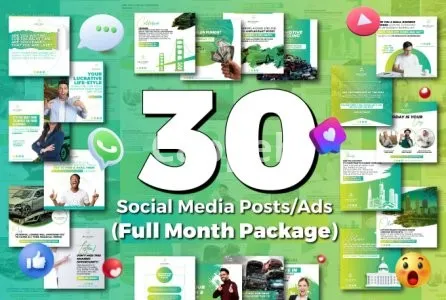 I will create 30 unique social media posts designs for whole month