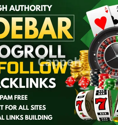 I will do authority da 50 blogroll sidebar footer dofollow SEO backlinks link building