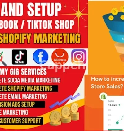 I will boost shopfy sales with facebook shop, tiktok shop, complete shopify marketing