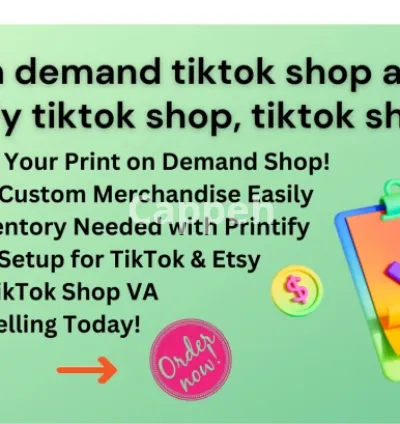 I will setup print on demand tiktok shop,shopify etsy printify, run ads