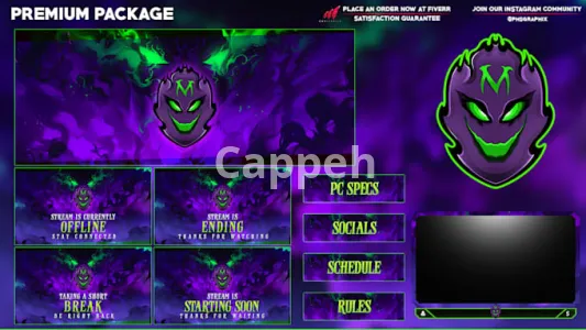 I will create a professional twitch overlay stream package