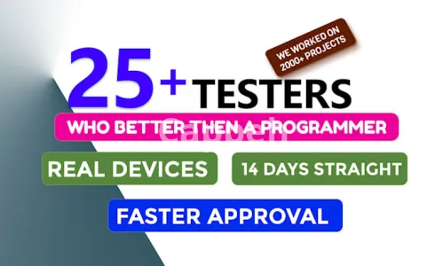 I will provide 20 testers for google play closed testing with guides and documentation