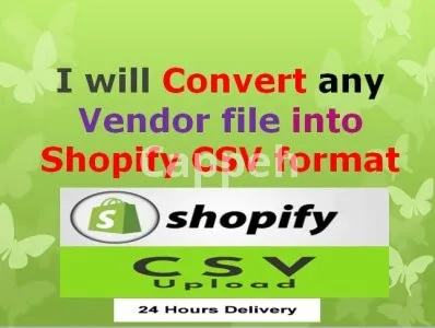 I will convert any vendor file into shopify CSV format or bulk import simple products