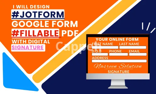 I will create fillable pdf form online google forms and jotform with digital signature
