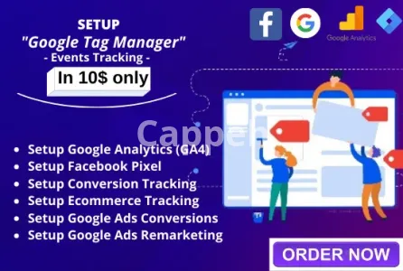 I will setup and track events via google tag manager