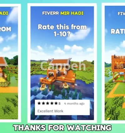 I will make your minecraft builds, minecraft videos and minecraft shorts in 4k