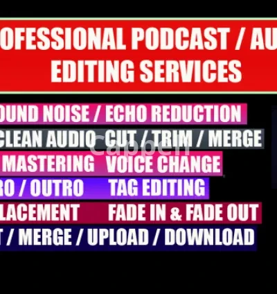 I will remove noise, edit, mix, master your audio or podcast